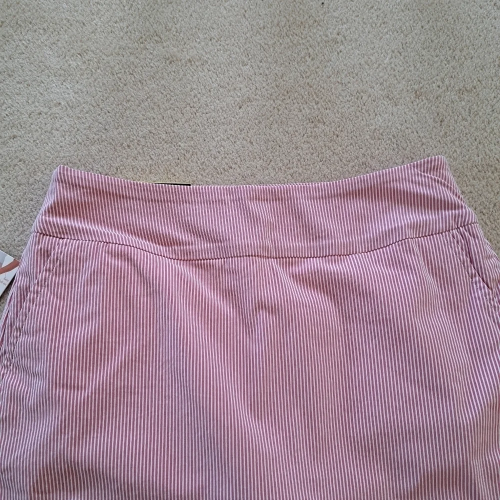 ❤️ S.C.& Co. Pull On Skort Pink White Striped Stretch Skirt Women's  NWT - Picture 6 of 11